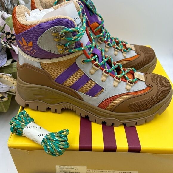 Men’s Gucci X Adidas lace up  boots size 10.5 made in Italy - Picture 6 of 10